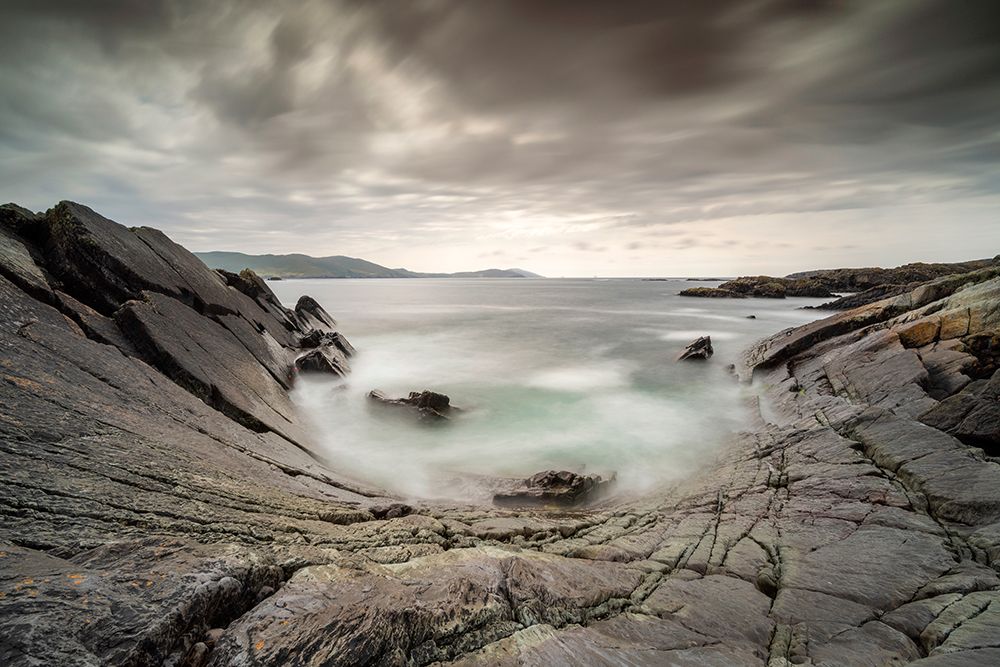 Europe-Ireland-Eyeries-Landscape with the Beara Bowl rock formation art print by Jaynes Gallery for $57.95 CAD