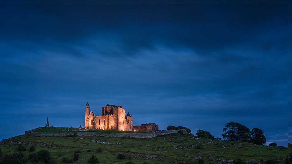 Europe-Ireland-Cashel-Rock of Cashel ruins at sunset art print by Jaynes Gallery for $57.95 CAD