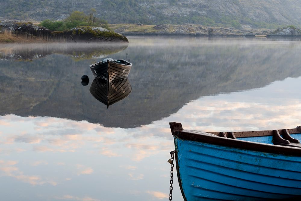Ireland-Lough Leane Boats and reflections on lake art print by Jaynes Gallery for $57.95 CAD