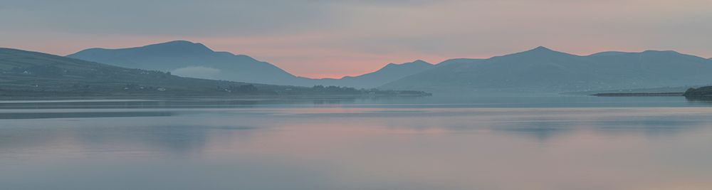 Ireland-Portmagee Bay Panoramic of sunrise on ocean and mountains art print by Jaynes Gallery for $57.95 CAD