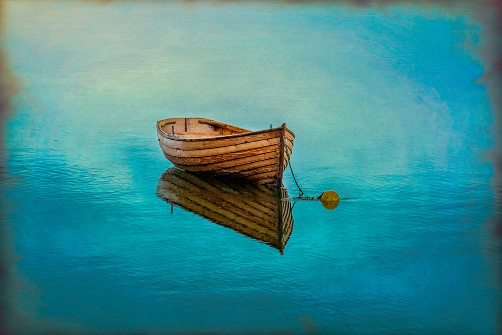Wooden boat at anchorage is the epitome of simplicity. Westport-County Mayo-Ireland. art print by Betty Sederquist for $57.95 CAD