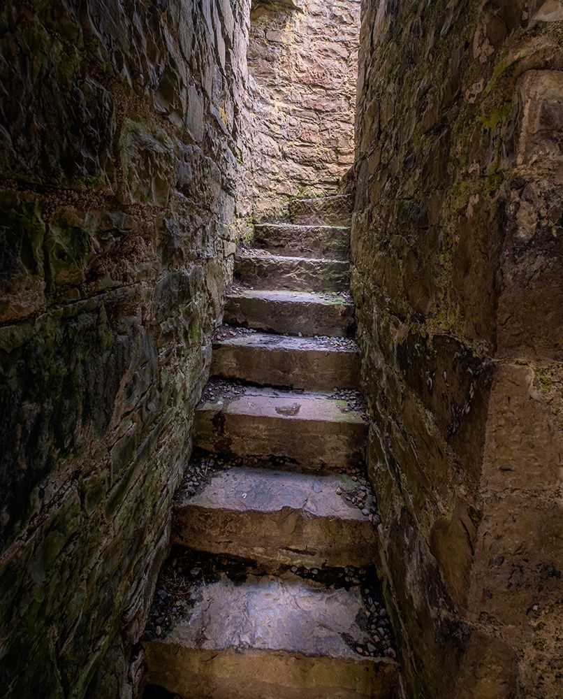 Ancient steps lead to a roofless second floor room. art print by Betty Sederquist for $57.95 CAD