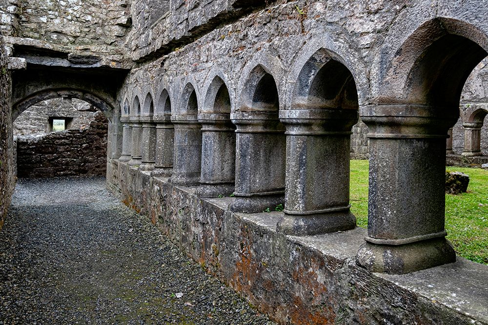 Ross Errily Friary. Located in County Clare-Ireland. Shown here are the cloisters. art print by Betty Sederquist for $57.95 CAD