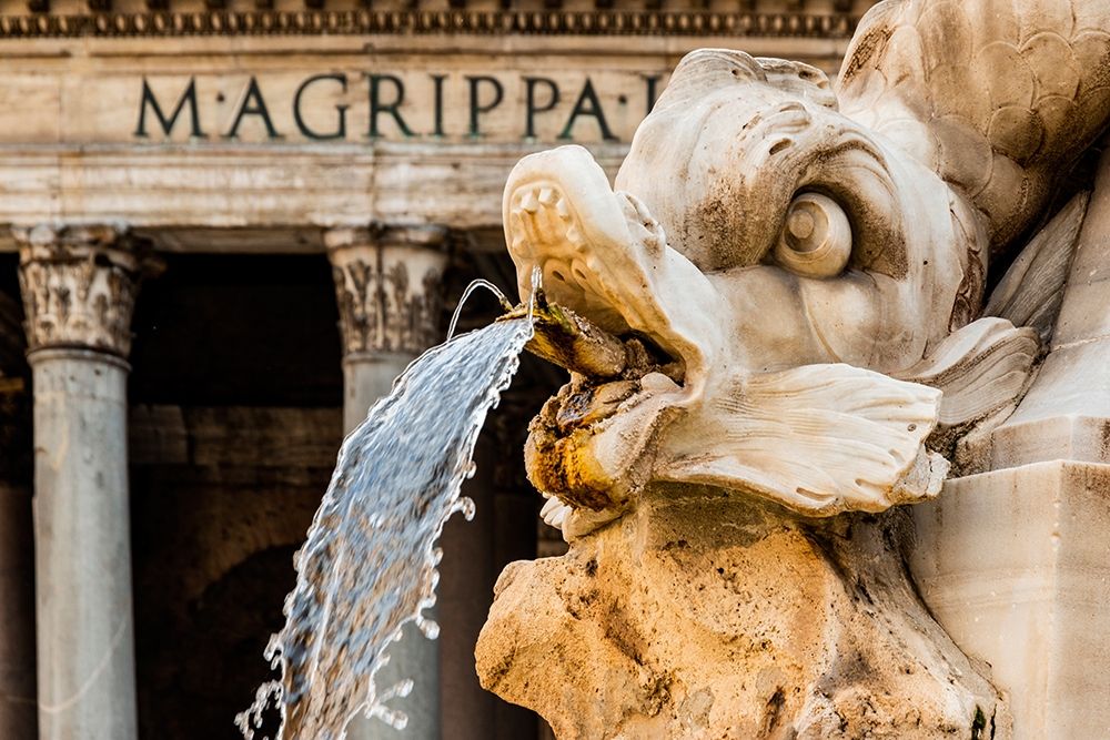 Italy-Rome Piazza della Rotunda-Fontana del Pantheon-1575 art print by Alison Jones for $57.95 CAD