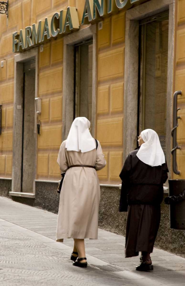 Italy, Camogli Nuns walk along the Via Republica art print by Wendy Kaveney for $57.95 CAD