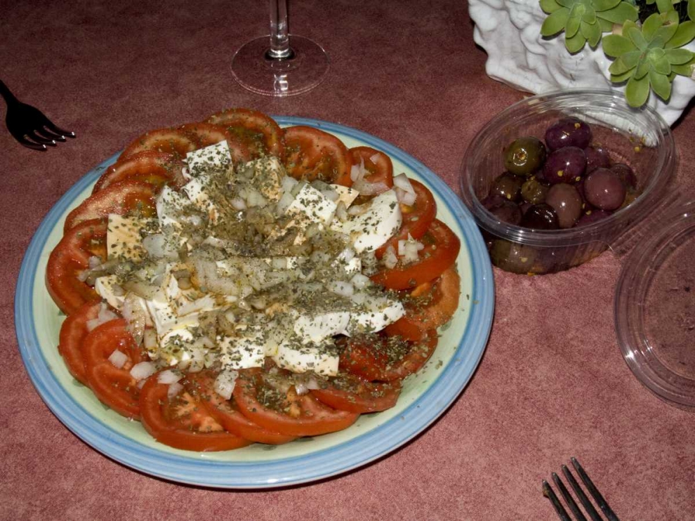 Italy, Positano Plate of antipasti appetizer art print by Wendy Kaveney for $57.95 CAD