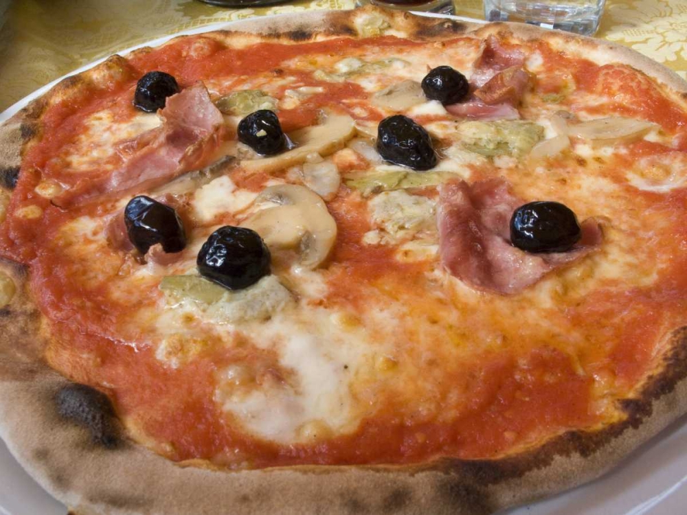 Italy, Positano Plate of Neapolitan pizza art print by Wendy Kaveney for $57.95 CAD