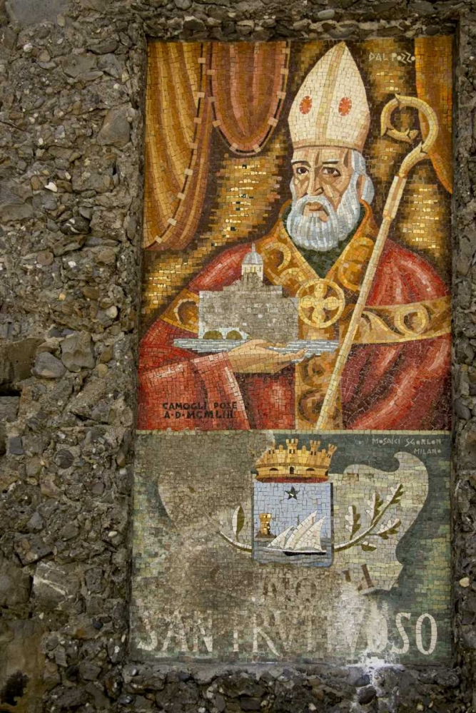 Italy, San Fruttuoso Religious wall mosaic art print by Wendy Kaveney for $57.95 CAD