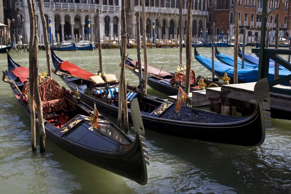Italy, Venice Gondolas docked on the Grand Canal art print by Wendy Kaveney for $57.95 CAD