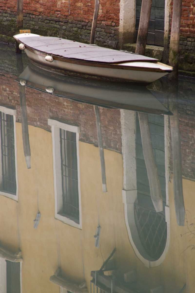 Italy, Venice Building and boat reflections art print by Wendy Kaveney for $57.95 CAD