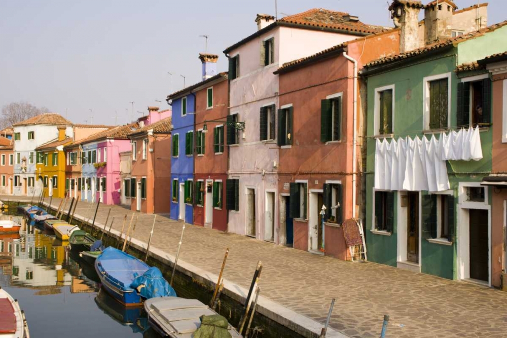 Italy, Burano Colorful houses of line a canal art print by Wendy Kaveney for $57.95 CAD