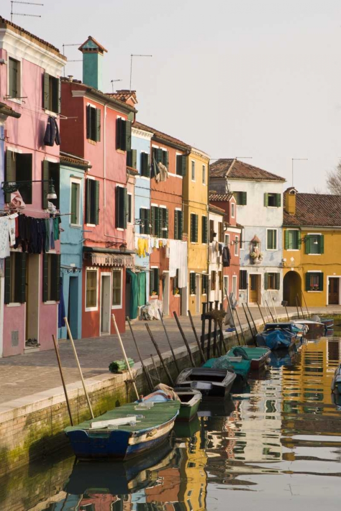 Italy, Burano Colorful houses of line a canal art print by Wendy Kaveney for $57.95 CAD
