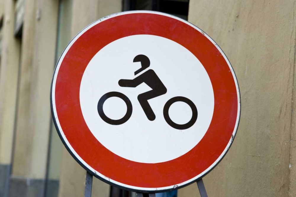 Italy, Tuscany, Sienna Motor scooter sign art print by Wendy Kaveney for $57.95 CAD