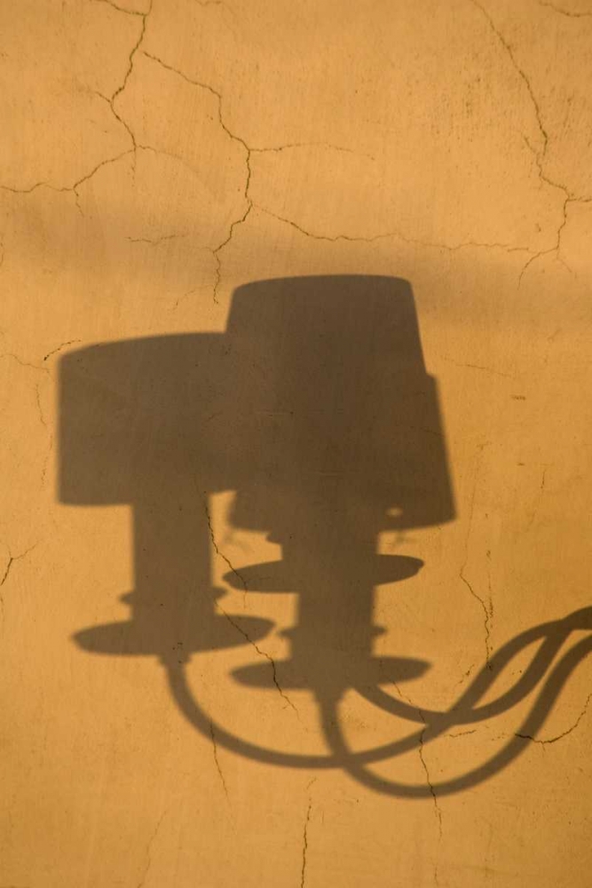 Italy, Venice Shadows of a lamp on a yellow wall art print by Wendy Kaveney for $57.95 CAD