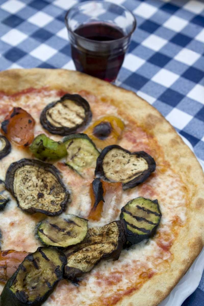 Italy, Venice Vegetarian pizza and wine art print by Wendy Kaveney for $57.95 CAD