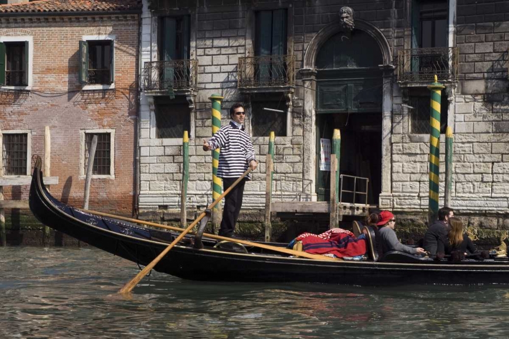 Italy, Venice A gondolier strikes a pose art print by Wendy Kaveney for $57.95 CAD