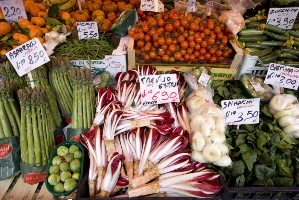 Italy, Venice Vegetables for sale in a market art print by Wendy Kaveney for $57.95 CAD