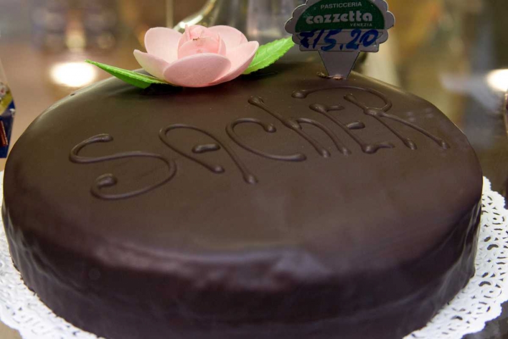 Italy, Venice Chocolate cake in a bakery window art print by Wendy Kaveney for $57.95 CAD