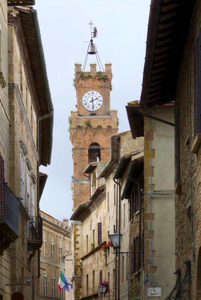 Italy, Tuscany, Pienza City street view art print by Gilles Delisle for $57.95 CAD