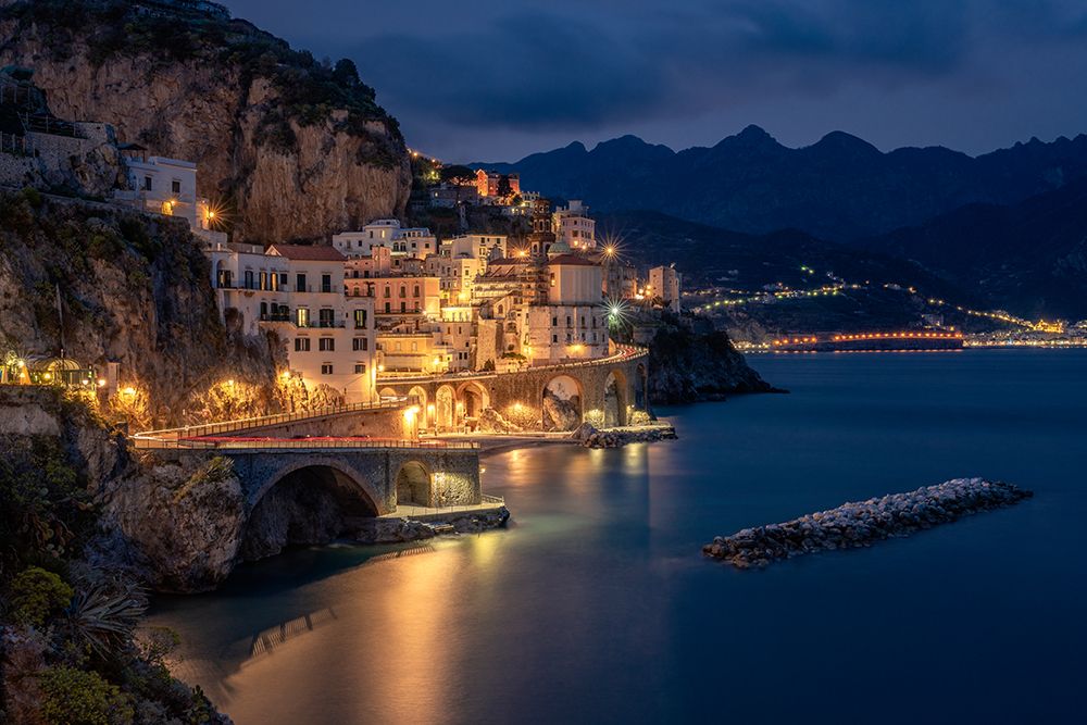 Europe-Italy-Atrani-Sunset on town and Amalfi Coast art print by Jaynes Gallery for $57.95 CAD