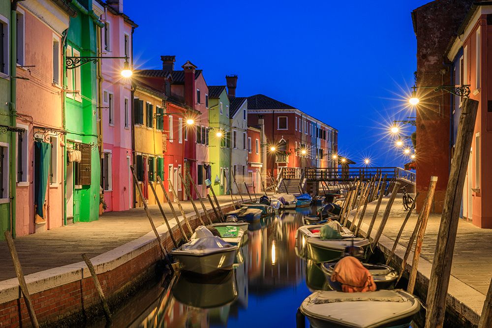 Europe-Italy-Venice-Blue hour on canal in Burano art print by Jaynes Gallery for $57.95 CAD