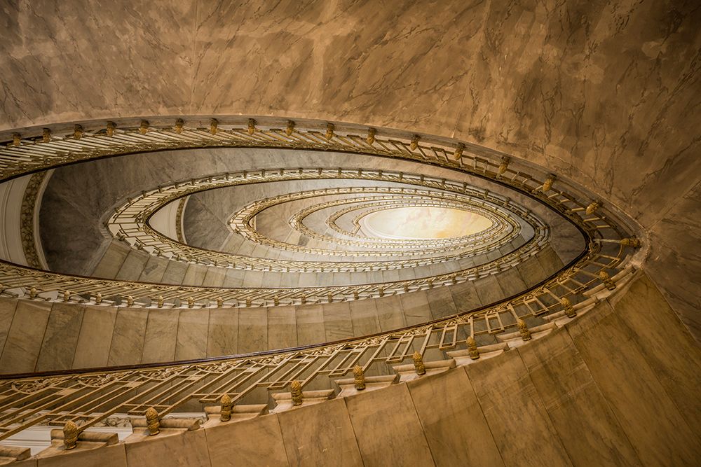 Europe-Italy-Naples-Abstract of spiral staircase art print by Jaynes Gallery for $57.95 CAD