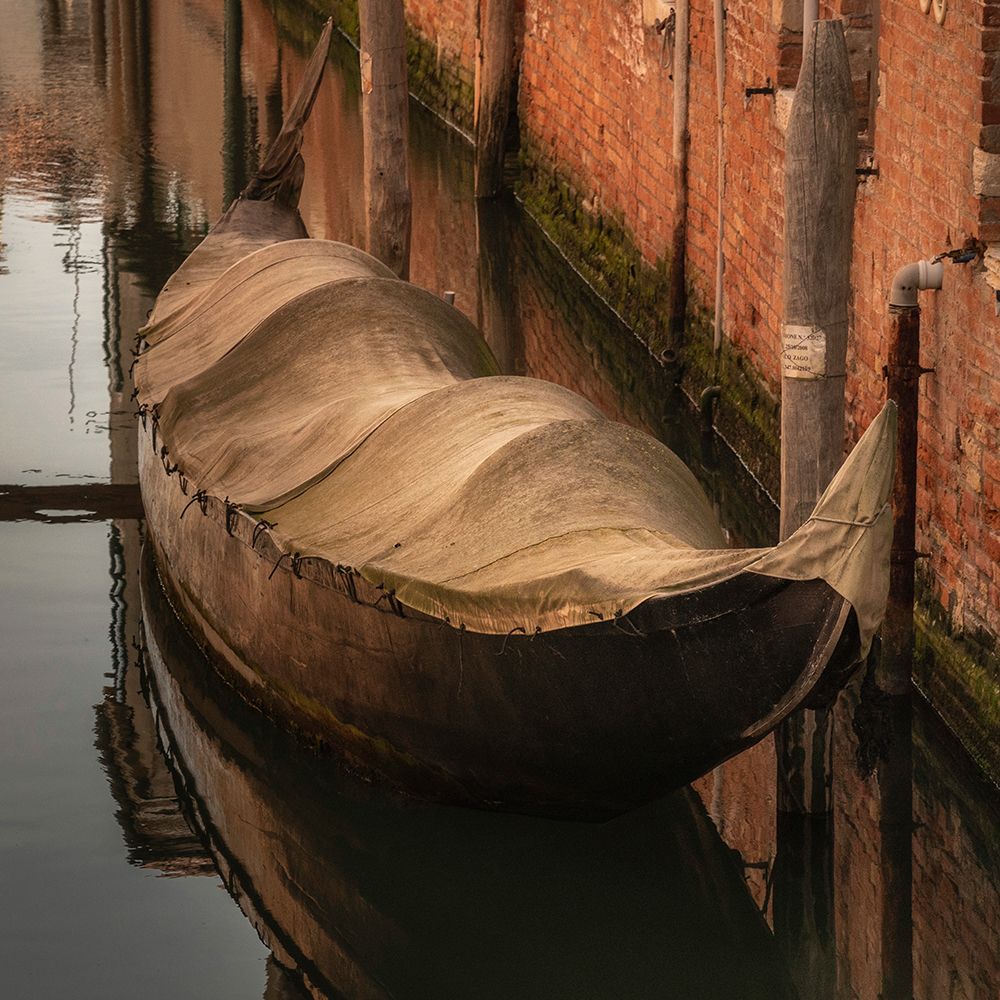 Europe-Italy-Venice-Covered old gondola on canal art print by Jaynes Gallery for $57.95 CAD