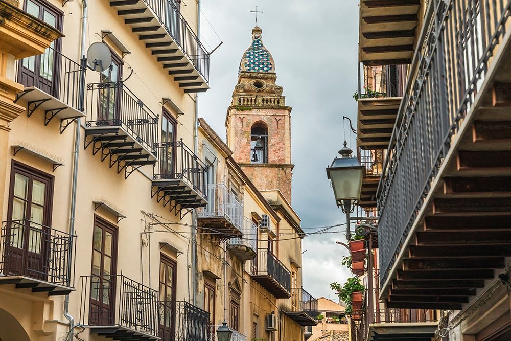 Palermo Province-Castelbuono The bell tower of Chiesa Sconsacrata Del Santissimo Crocifisso art print by Emily Wilson for $57.95 CAD
