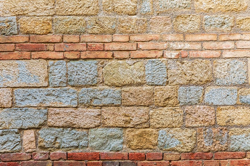 Palermo Province-A stone wall with brick inlay in the town of Gangi art print by Emily Wilson for $57.95 CAD