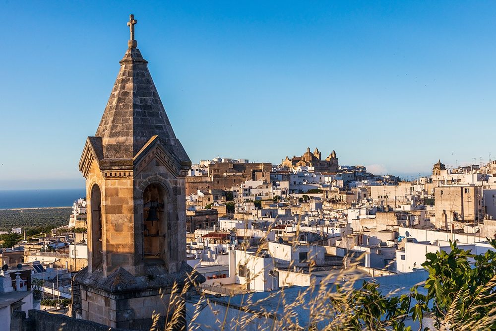 Italy-Apulia-Province of Brindisi-Ostuni View over the town with unidentified church bell tower art print by Emily Wilson for $57.95 CAD