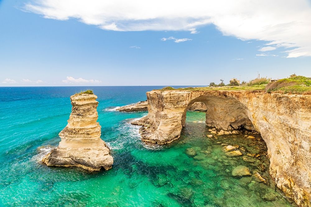 Italy-Apulia-Province of Lecce-Melendugno The Faraglioni of Torre SantAndrea art print by Emily Wilson for $57.95 CAD
