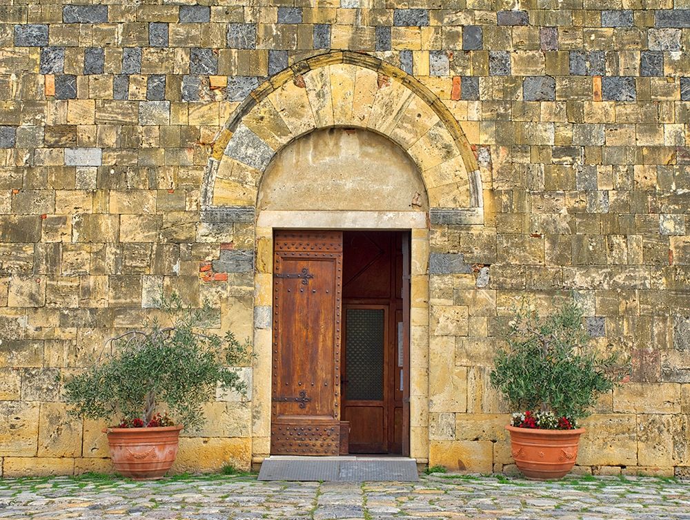 Italy-Chianti The Romanesque church of Santa Maria Assunta in the hillside town of Monteriggioni art print by Julie Eggers for $57.95 CAD