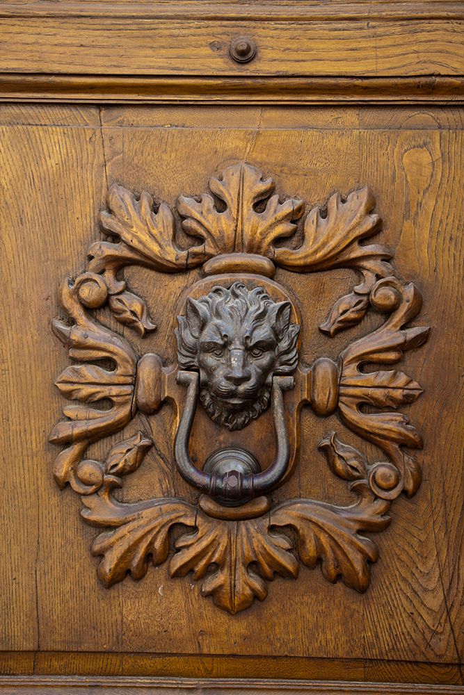 Italy-Tuscany Ornate door knocker in the historic hill town of Montalcino art print by Julie Eggers for $57.95 CAD
