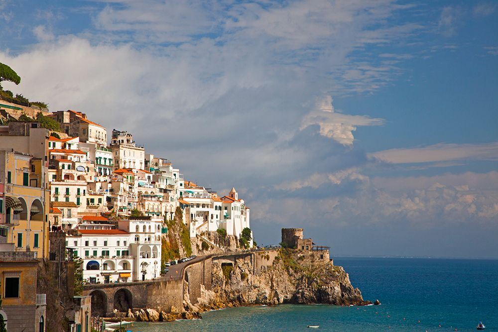 Italy-Amalfi The beautiful view of the coastal town of Amalfi on the Gulf of Salerno art print by Julie Eggers for $57.95 CAD