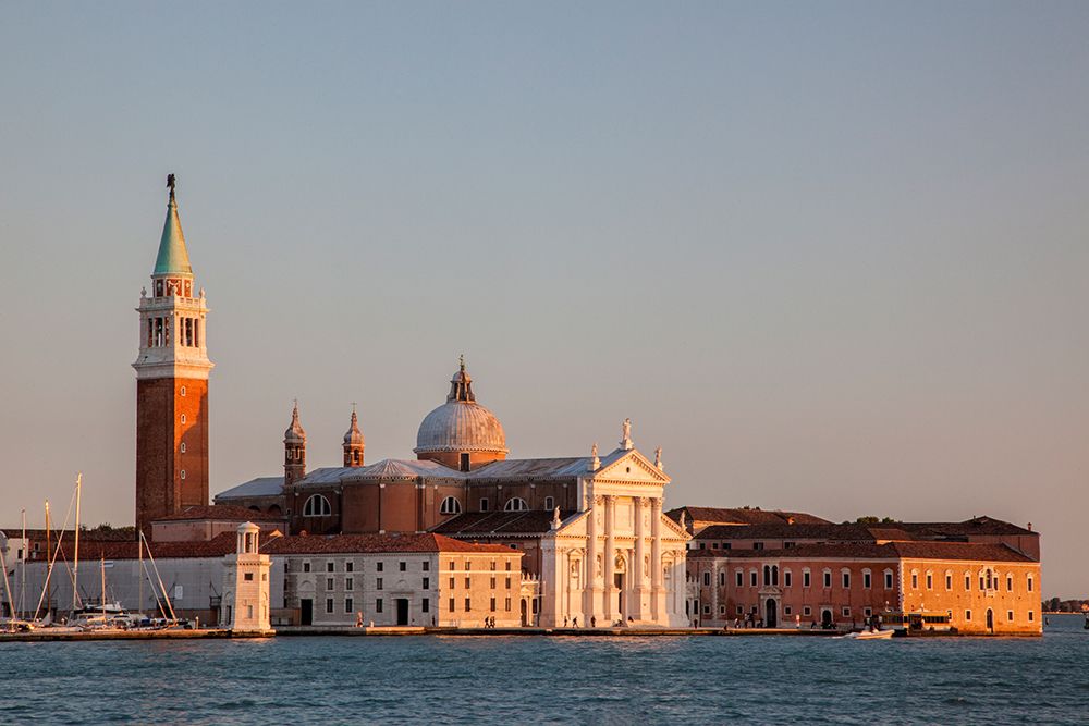 Italy-Venice Evening light on the San Giorgio Maggiore Church-a 16th Century Benedictine Church art print by Julie Eggers for $57.95 CAD
