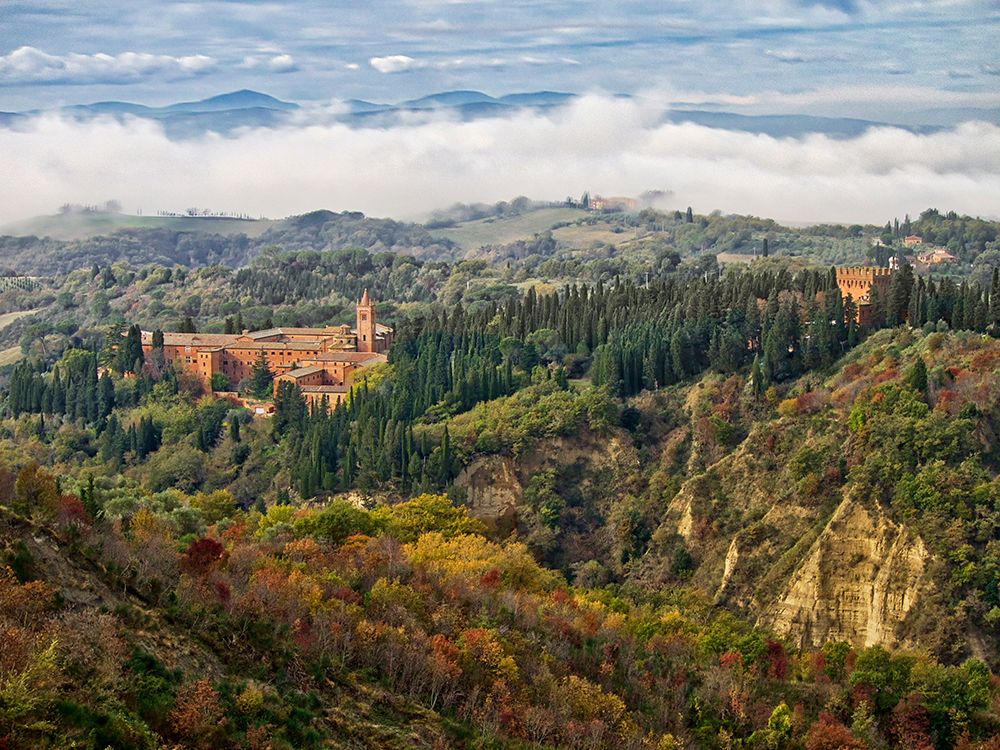 Italy-Tuscany-Chiusure Abbey of Monte Oliveto Maggiore-a Benedictine monastery art print by Julie Eggers for $57.95 CAD
