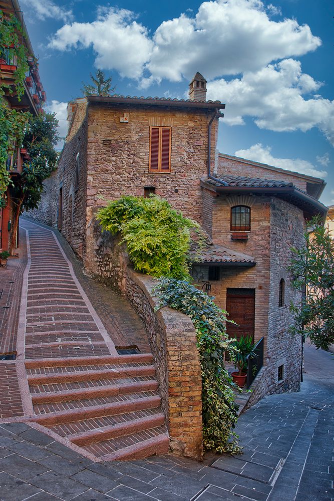 Italy- Umbria. Homes along the streets of Assisi. art print by Julie Eggers for $57.95 CAD