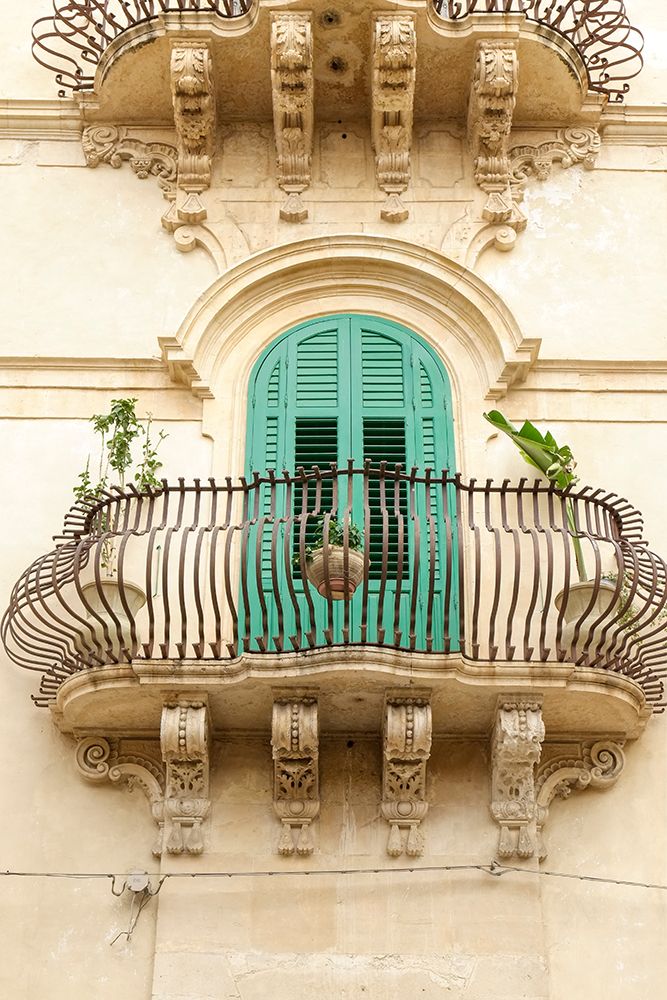 Noto, Sicily. Charming old window and terrace on a home. art print by Julien McRoberts for $57.95 CAD