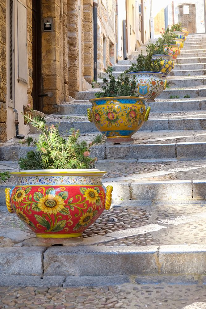 Cefalu, Sicily. Colorful pots.(Editorial Use Only) art print by Julien McRoberts for $57.95 CAD