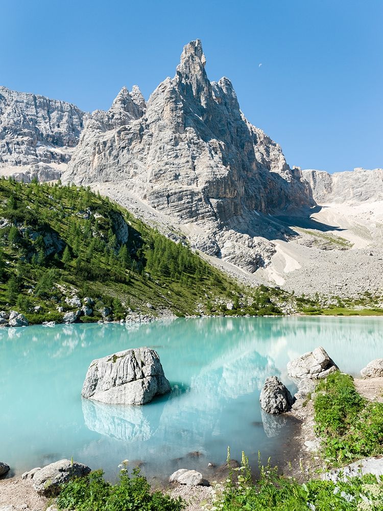 Ponta de Sorapis seen from Lago del Sorapis in the Dolomites of the Veneto art print by Martin Zwick for $57.95 CAD