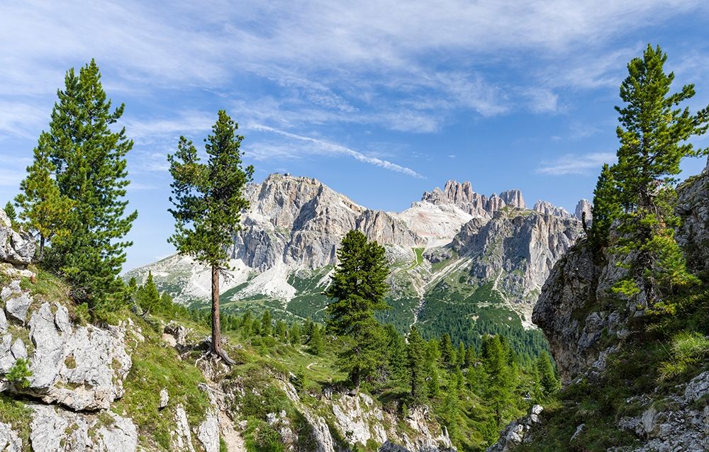 Dolomites at Falzarego mountain pass-Lagazuoi-Fanes and Monte Cavallo art print by Martin Zwick for $57.95 CAD