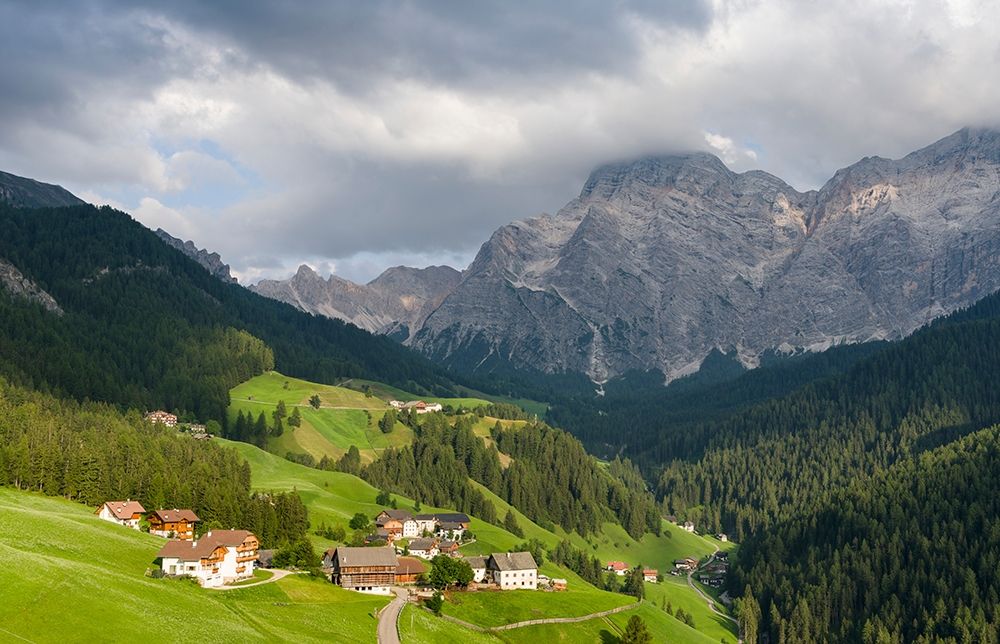 Wengen-La Valle-traditional farms of the Viles in the Val Badia in the Dolomites of South Tyrol art print by Martin Zwick for $57.95 CAD