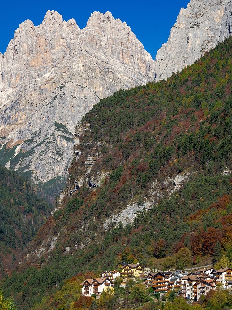 Molveno at lake Lago di Molveno in the Dolomiti di Brenta Italy-Trentino art print by Martin Zwick for $57.95 CAD