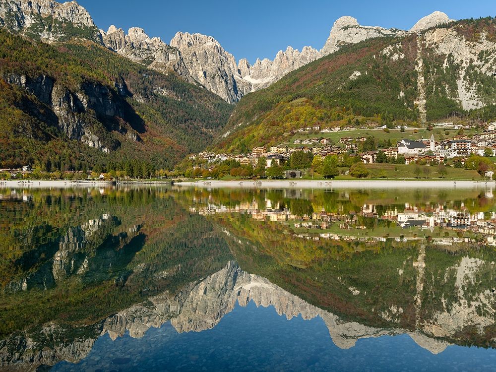 Molveno at lake Lago di Molveno in the Dolomiti di Brenta  Italy-Trentino art print by Martin Zwick for $57.95 CAD