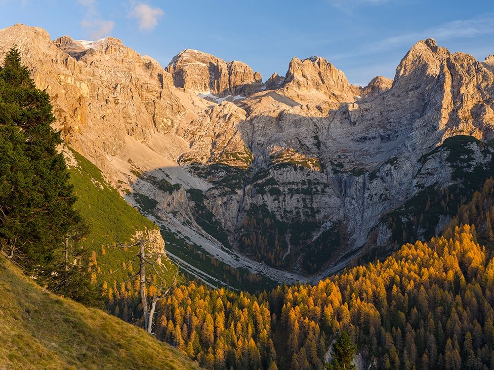 Peaks of Dolomiti di Brenta high above Val dAgola Dolomiti di Brenta  Italy-Trentino art print by Martin Zwick for $57.95 CAD