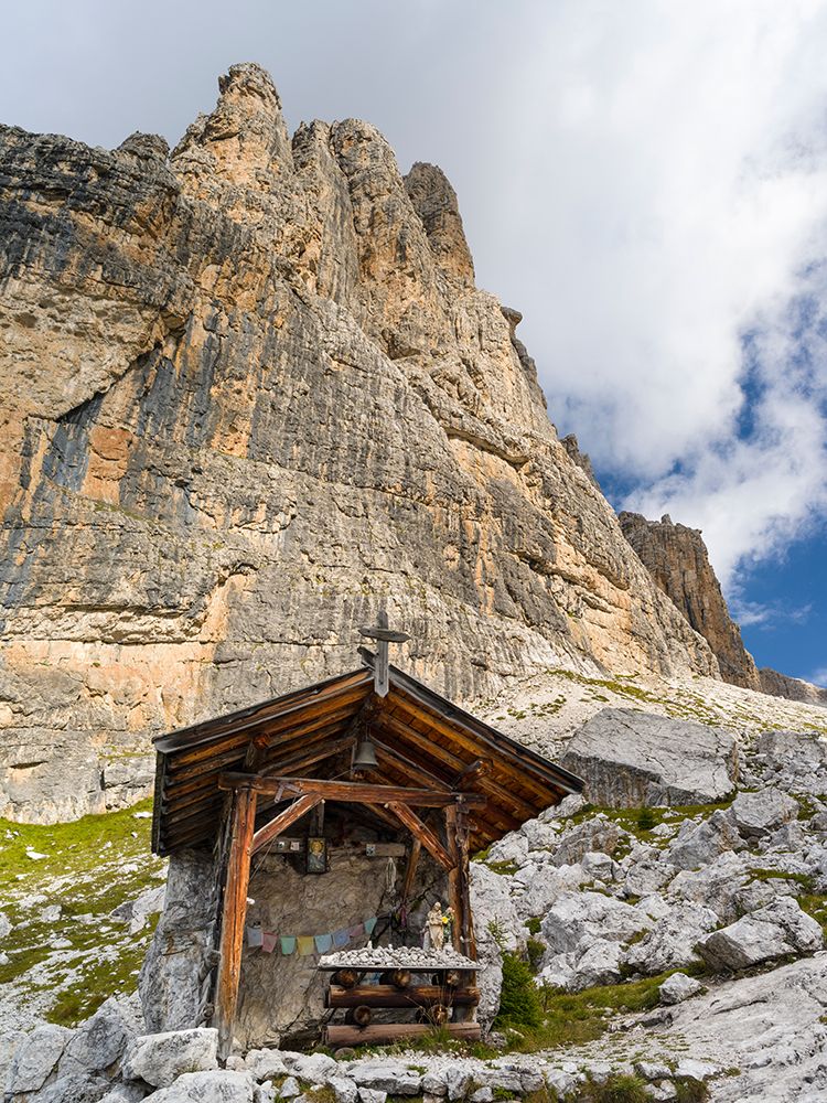 Chapel of Rifugio Tuckett e Sella-The Brenta Dolomites-UNESCO World Heritage Site-Italy-Trentino-Va art print by Martin Zwick for $57.95 CAD