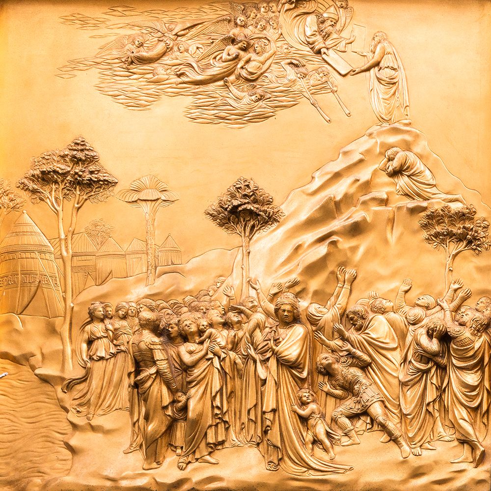 Duomo Santa Maria del Fiore-Florence. Decorations on the East Door by Ghiberti. Tuscany-Italy. art print by Tom Norring for $57.95 CAD