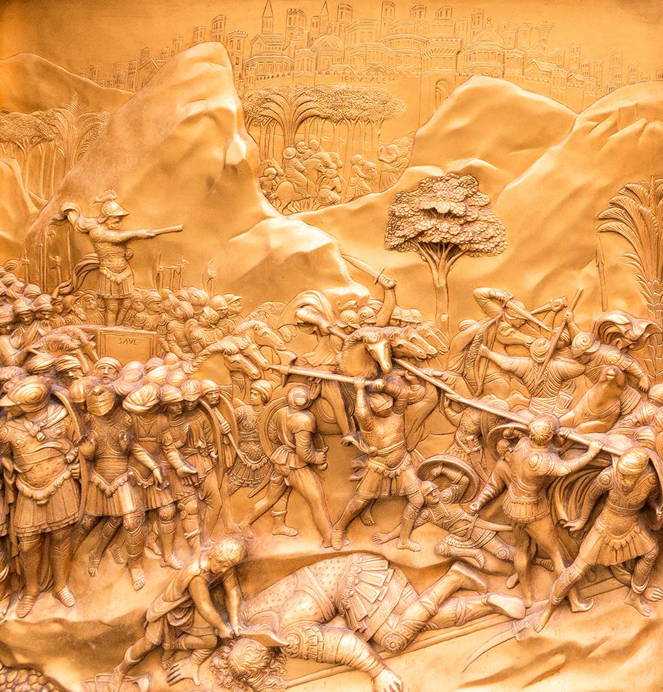 Duomo Santa Maria del Fiore-Florence. Decorations on the East Door by Ghiberti. Tuscany-Italy. art print by Tom Norring for $57.95 CAD