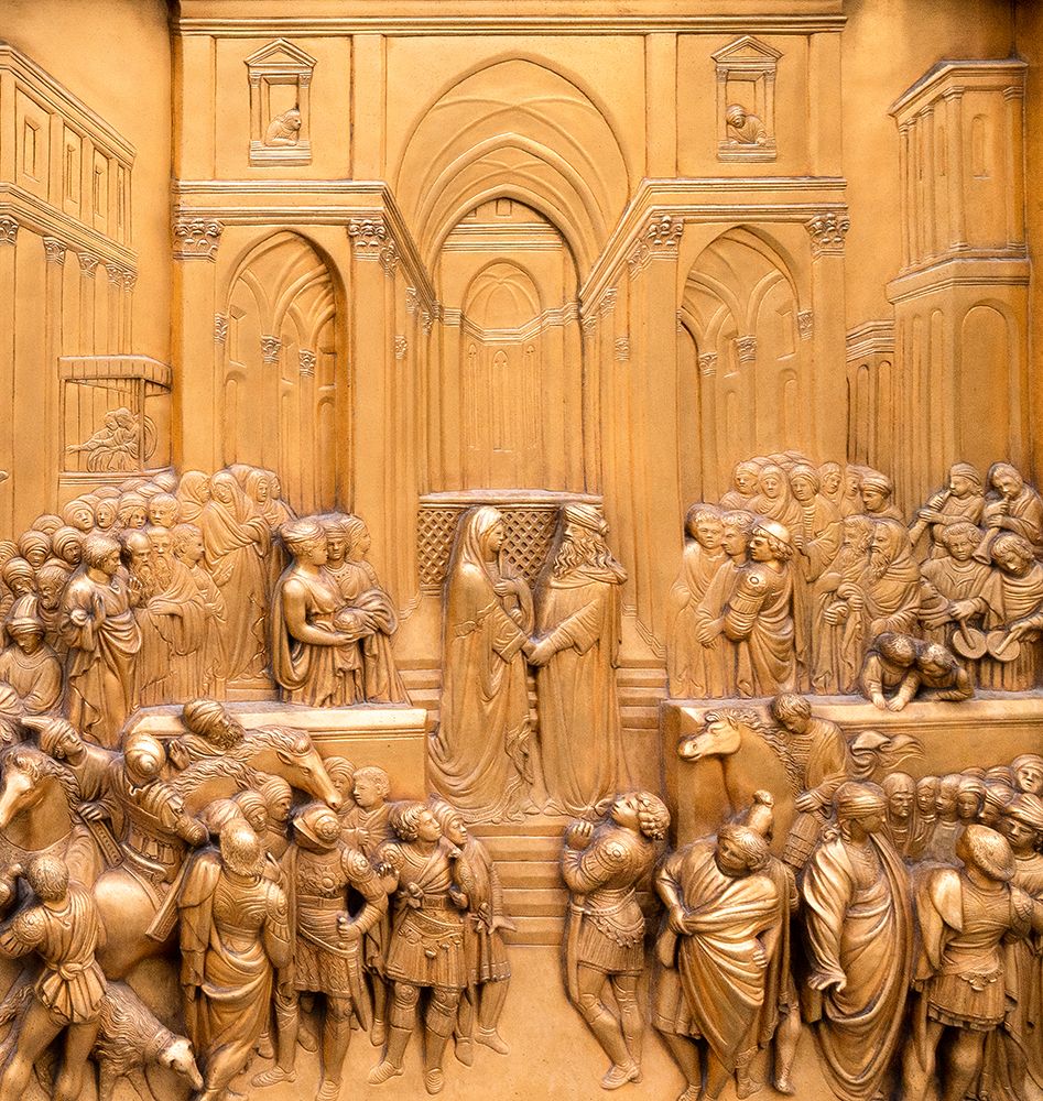 Duomo Santa Maria del Fiore-Florence. Decorations on the East Door by Ghiberti. Tuscany-Italy. art print by Tom Norring for $57.95 CAD