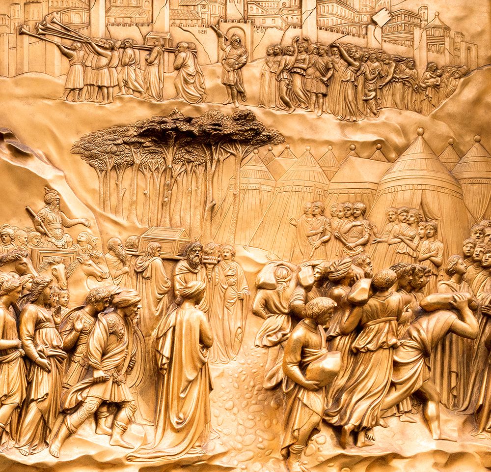Duomo Santa Maria del Fiore-Florence. Decorations on the East Door by Ghiberti. Tuscany-Italy. art print by Tom Norring for $57.95 CAD